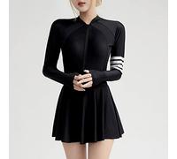 CLSDRZC Manica Lunga Un Pezzo di Costume da Bagno da Bagno da Donna da Bagno con Costume da Bagno Gonna con Cerniera Estate da Bagno con Un Pezzo