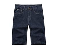 CLSDRZC Men's Short Jeans Summer Loose Straight Denim Stretch Five Pants Denim Shorts Summer Pants