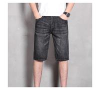 CLSDRZC Men's Straight Denim Shorts Summer Loose Cotton Stretch Short Jeans Men's Middle Pants