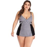 CLSDRZC Mesh Bikini Crop Cross Swimsuit with Swim Trunks Women's Plus Size Swim Beach