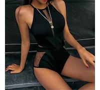 CLSDRZC Mesh Cut Hollow out Deep V Neck High Waist Swimsuit Lady One Piece Swimwear Women Swim Bath Suit