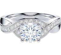 CLSDRZC Moissanite or Simulated Diamond Infinite Love Twisted Wrapped 1CT Promise Engagement Bridal Ring for Her
