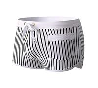 CLSDRZC New Men Swimwear Shorts Quick Dry Sportswear Swimming Trunks Stripe Surf Board Beach Shorts Swimsuits Bathing Suit