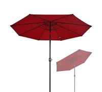 CLSDRZC PCS, Outdoor Shade Tilt Function, 2.7m Garden Sun Parasol with 8 Sturdy Ribs, Wine Red, Dark Green, Beige, Khaki, for Beach, Pool, Patio Umbrella