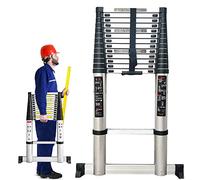 CLSDRZC Scala Telescopica Estensibile 8m/ 7m/ 6.2m/ 5m/ 4m/ 3.8m/ 2m/ 1m, Scale Telescopiche in Alluminio per Lavori all'Aperto su Soppalco per Camper sul Tetto di Casa, Carico 150 kg