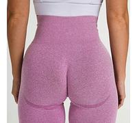 CLSDRZC Seamless Sport Shorts Women Gym Fitness High Waist Knitted Scrunch Bum Yoga Elastic Running Cycling Workout Biker Short