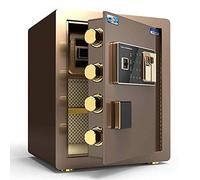 CLSDRZC Security,Fingerprint Household Small Into The Wall Office Anti-Theft Fire,Medium Small Cabinet for Home Office,38 * 32 * 45cm (Coffee)