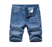 CLSDRZC Summer Men's Denim Shorts Classic Blue Thin Section Slim Business Casual Jeans Shorts Male