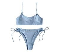CLSDRZC Summer Solid Color Bikini Set Women's Fashion's High Waist Bikini Push Up Up Paded Swimsuit Bandage Swimwear Female Beachwear Female Beachwear Femminile