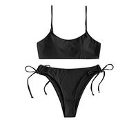 CLSDRZC Summer Solid Color Bikini Set Women's Fashion's High Waist Bikini Push Up Up Paded Swimsuit Bandage Swimwear Female Beachwear Female Beachwear Femminile