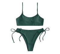 CLSDRZC Summer Solid Color Bikini Set Women's Fashion's High Waist Bikini Push Up Up Paded Swimsuit Bandage Swimwear Female Beachwear Female Beachwear Femminile