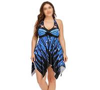 CLSDRZC Super Large Size 10XL Women Print Push Up Tankini Set Two Piece Swimsuit Plus Size Swimwear Vintage Swimsuit