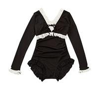 CLSDRZC Swimsuit Women's Conservative One-Piece Cover Belly Slimming Cute Hot Spring Swimsuit