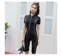 CLSDRZC Swimsuit Women's Siamese Sports Short Sleeve Shorts Large Size Swimwear Push Up Bra Beach One Piece Swimsuit Zipper Surf Suit