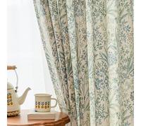 CLSDRZC Tende Boho Semi oscuranti Floreali della Fattoria, Tende in Misto Lino e Cotone di Lunghezza 108 Pollici con Linguetta Posteriore per Soggiorno Camera da Letto, 1 Pannello, 100" L x