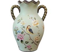 CLSDRZC Vase Ceramic Flower Vase Retro Ceramic Table Vases for Home Decor, Traditional Chinese Porcelain Bird Flower