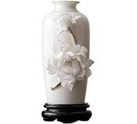 CLSDRZC Vases for Flowers Living Room Creative Carved Ceramic Vase Ornaments TV Cabinet High-End Flower Arrangement