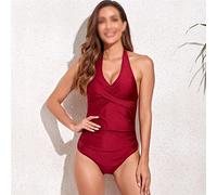 CLSDRZC Women Tummy Control One Piece Swimsuits Halter Push Up Bathing Suits Swimming Suit Lady Bodysuit Summer