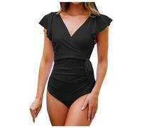 CLSDRZC Women's Black One Piece Swimsuit, Sexy Slim Fit Swimsuit, Swimsuits, Beach Swimsuits, Swimming Dress, Padded, Tummy Control for Women, Summer, Beach, Holiday