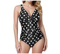 CLSDRZC Women's Tummy Control Swimsuit, Summer One-Piece Swimsuit, Retro Bikini Appearance Swimsuit, Women's Appearance Swimsuits, Swimming Dress, Padded, Tummy Control for Women, Summer,