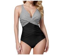 CLSDRZC Women's Tummy Control Swimsuit, Summer One-Piece Swimsuit, Retro Bikini Appearance Swimsuit, Women's Appearance Swimsuits, Swimming Dress, Padded, Tummy Control for Women, Summer,