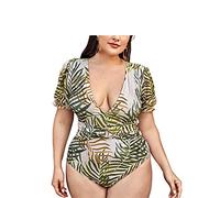 CLSDRZC WomenSwimsuit One Piece Plus Size Push Up Swimwear Large Big Plussize Swimming Suits Beachwear Bathing Suits Green, Size : X-Large Code