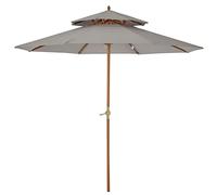 CLSDRZC Wood Parasol Outdoor Grey Patio Ideal for Park, Beach Side, Pool Garden Umbrella Sun Shade Canopy