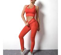 CLSDRZC Yoga Set Ladies Peach Buttocks Seamless Spring And Summer Pants Beauty Back Bra Sports Suit