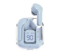 CLSSLVVBN Auricolari Bluetooth Mi con Display LED per Abbinamento istantaneo e Suono coinvolgente, Dotati di Tecnologia Impermeabile IPX4, Blu, Scatola