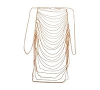 CLSSLVVBN Catena per il corpo da donna, senza maniche, senza schienale, alla moda, multistrato, con imbracatura, catena per il corpo