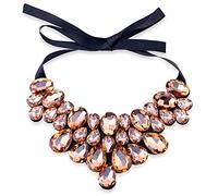 CLSSLVVBN Collana da donna Girocolli Ciondoli Girocollo per ragazze Ornamento per banchetti per feste da donna Collane con bavaglino lucido Accessorio di moda, Rosa