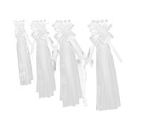 CLSSLVVBN Decorazioni per sedie da matrimonio, fiocchi in tulle floreale bianco, eleganti decorazioni per navate, che offrono un aspetto elegante e raffinato, possono essere utilizzate a lungo,