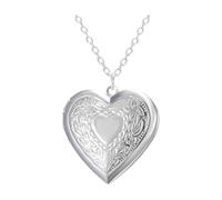 CLSSLVVBN Elegante collana con ciondolo a forma di cuore e ciondolo con cornice portafoto per custodire i propri cari nei giorni speciali. Collana con con e, Cuore, 3x2.6 cm