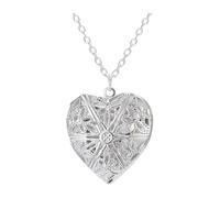 CLSSLVVBN Elegante collana con ciondolo a forma di cuore e ciondolo con cornice portafoto per custodire i propri cari nei giorni speciali. Collana con con e, Modello di intaglio, 3x2.6 cm