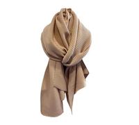 CLSSLVVBN Sciarpa plissettata e tinta unita di lusso con abbinamento universale per donna Sciarpa grande e spessa in tinta unita calda in poliestere, cachi