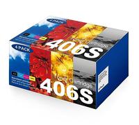 CLT-P406C P406C 406S Toner compatibile con Samsung P406C CLT-406S per Samsung CLX 3305 Toner C460W C410W CLP-365 C460FW CLX-3300 CLP-360 (1 nero, 1 ciano, 1 magenta, 1 giallo, confezione da 4)