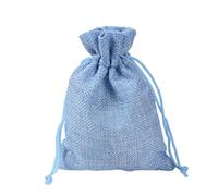 CLTPY 10 Pezzi Drawstring Jute Bag Gioielli Borse Sacchetto Regalo Halloween e Natale Confezione Regalo 9x12cm/3,5x4,7in (Azzurro)