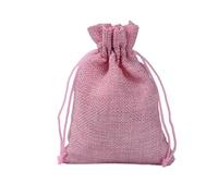 CLTPY 10pcs Jute Bag Sacco di Iuta Sacco Coulisse Sacchetti Regalo per Gioielli, Fiori Secchi, Vino, 9x12cm/3,5x4,7in (Rosa)