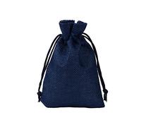 CLTPY 20 Pezzi Sacchetto di Iuta Drawstring Jute Bag Sacchetti Regalo per Natalizie DIY Craft Matrimonio Favore 10x14cm/3,5x4,7in (Blu Navy)
