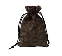 CLTPY 20 Pezzi Sacchetto di Iuta Drawstring Jute Bag Sacchetti Regalo per Natalizie DIY Craft Matrimonio Favore 10x14cm/3,5x4,7in (caffè)