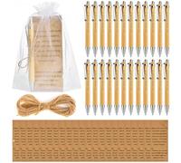 CLTPY Set di 24 penne a sfera portafortuna, regalo per colleghi, regalo di addio, colleghi con incisione in carta kraft segnalibro e sacchetto in organza