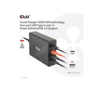 CLUB 3D CARGADOR 3XUSB TIPO C, 1XUSB A, PD 132W RETAIL