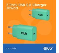 Club 3D Lifestyle Ladegerät USB-C 30Watt 2Stk grün retail CAC-3024