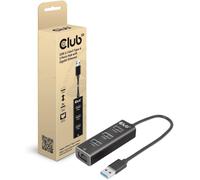 Club 3D USB 3.2 Gen1 Type-A 3 Ports Hub with Gigabit Ethernet Cablato CSV-1430A