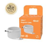 Club 3D Usb-C Magnetisches Kabel 240 W PD3.1 white Cavo Digitale/dati CAC-3032