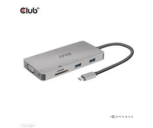 Club 3D USB Gen1 Type-C Hub 9-in-1 Dockingstation, Schwarz