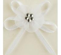 Club Green Daisy/Strass Fiocco di Raso, Avorio, 4 cm
