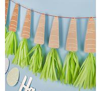 Club Green Festone di carta con nappine di carota, decorazioni per feste di compleanno di Peter Coniglio, festa di compleanno per bambini, 2 m