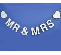 Club Green "Mr And Mrs Wood Garland, Bianco, 100 x 8 cm