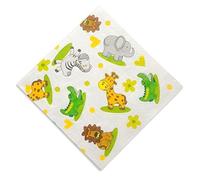 Club Green Serviette GIUNGLE Animale 3 Strati 250X250, Carta, Bianco, 12.5 x 12.5 x 2 cm